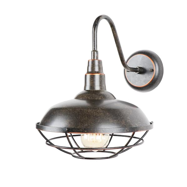 Unbranded 12.25 in. Bronze Outdoor Hardwired Barn Sconce with No Bulb Included