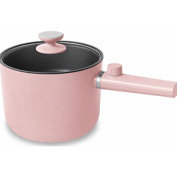 1.5 qt. Pink Electric Hot Pot Non-Stick Skillet with Dual Power Control, Overheating Protection, BPA Free, 1 Piece
