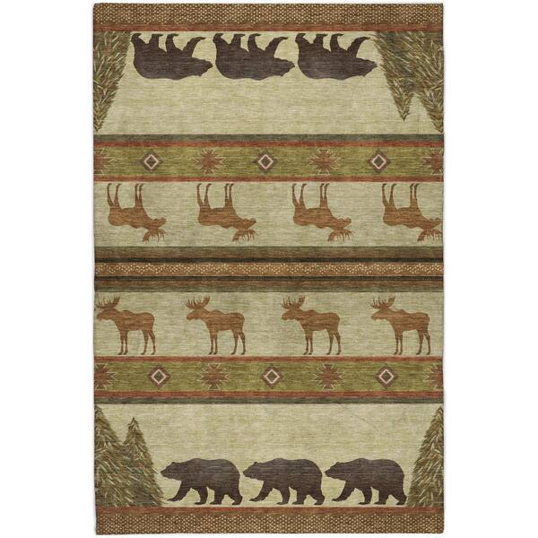 Dream Shag Premium Machine Washable Abstract ADS141 Brown 9 ft. x 12 ft. Area Rug