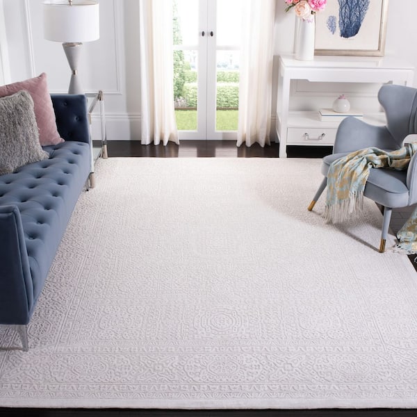 Mirage 8 ft. x 10 ft. Ivory Border Ornate Area Rug