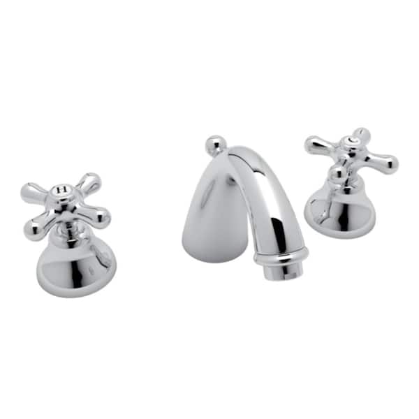 ROHL Verona 8 in. Widespread 2-Handle Bathroom Faucet with Cross Handles in Polished Chrome