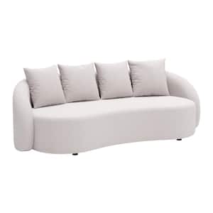 Sunny Isles Black Frame 1-Piece Aluminum Frame Outdoor Couch with Beige/Tan Cushions