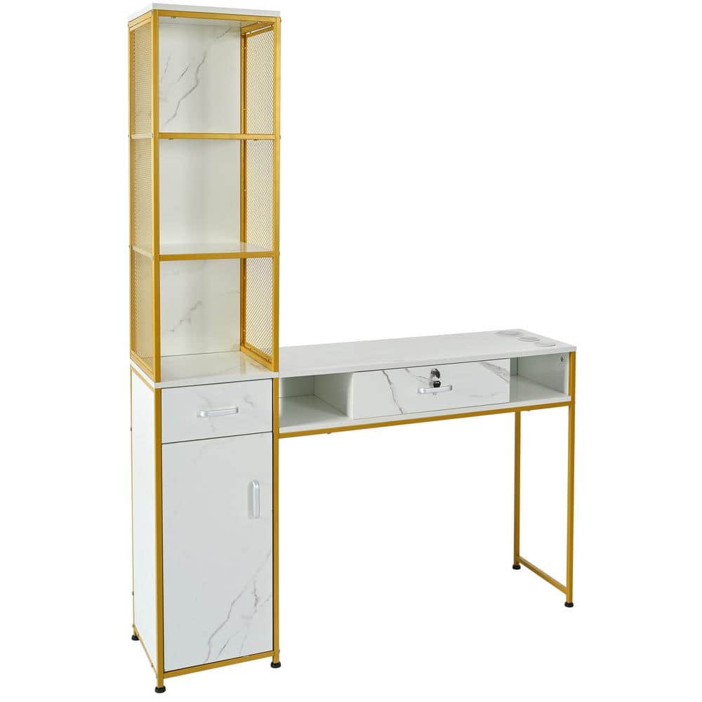 50.4 in. W x 13.1 in. D x 69.5 in. H White Wood Large Linen Cabinet with Dr