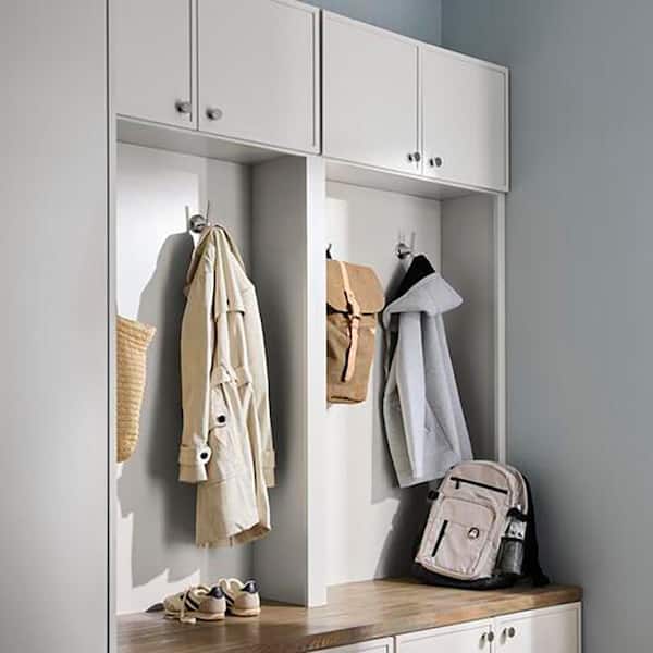 Leyton 36 in. W x 12 in. D x 72 in. D Ready To Assemble Plywood Slim Shaker Hall Tree Opening Cabinet in Alpine White