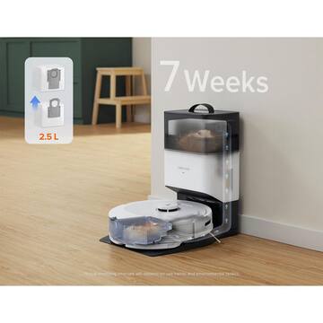 Roborock Q8 Max+ Robotic Vacuum and Mop with Smart Navigation, Self-Emptying, Multi-surface in White Roborock Q80 Max+