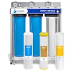 3 Stage Whole House Water Filtration System - Sediment, KDF, Carbon - includes Pressure Gauges and more