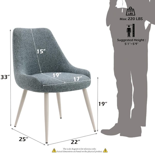 Acme Furniture Laela Blue Boucle and Bone White Finish Side Chair