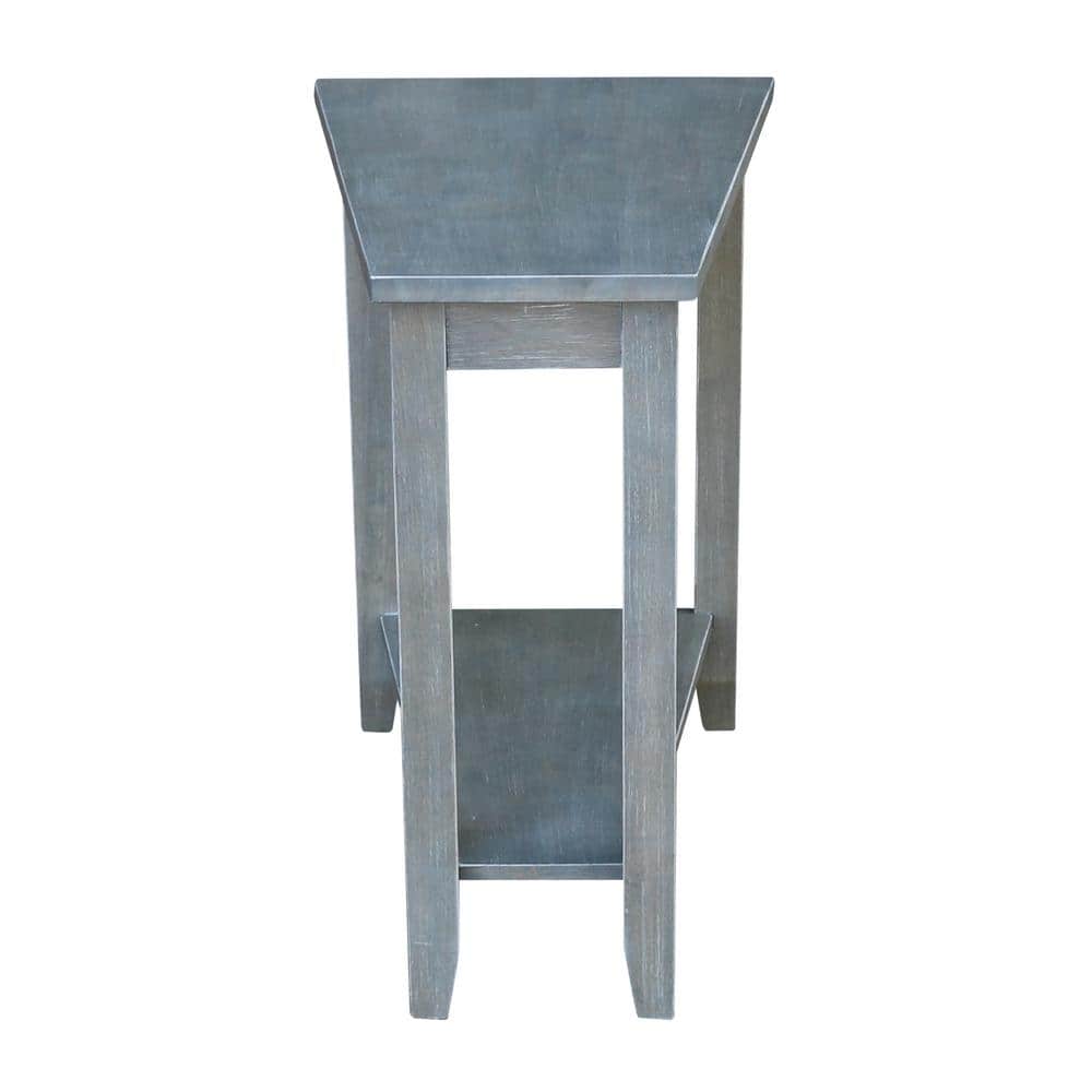 Elegant Triangular Solid Wood Keystone Accent Table