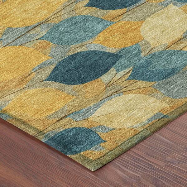 Chantille Machine Washable Indoor/Outdoor Abstract ACN2444 Gold 9 ft. x 12 ft. Area Rug