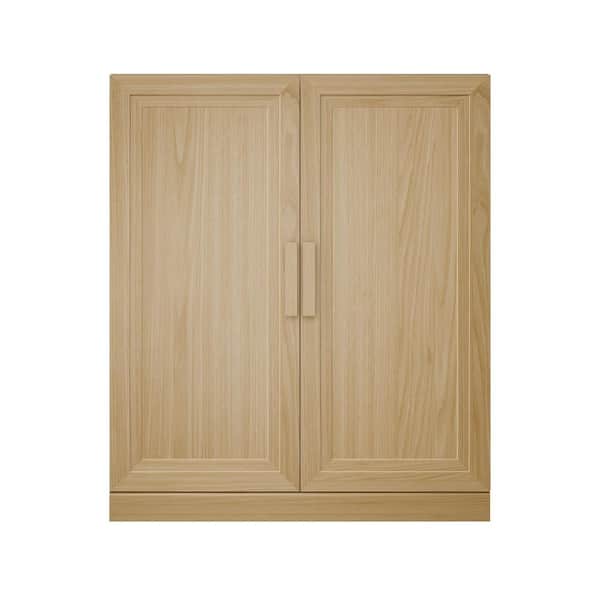 Natural Wood 36 in. H Storage Cabinet with Adjustable Shelves for Living Room Kitchen and Bedroom