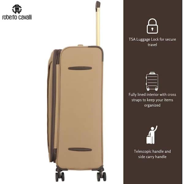 J&V TEXTILES Roberto Cavalli Luxury 3-Piece Brown Expandable J&V TEXTILES Roberto Cavalli Luxury 3-Piece Brown Expandable