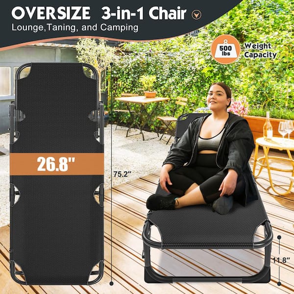BOZTIY Folding Lounge Chair,5-Position Adjustable Metal