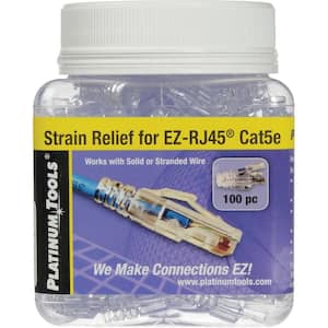 EZ-RJ45 CAT5E Strain Relief in Clear (100 per Jar)