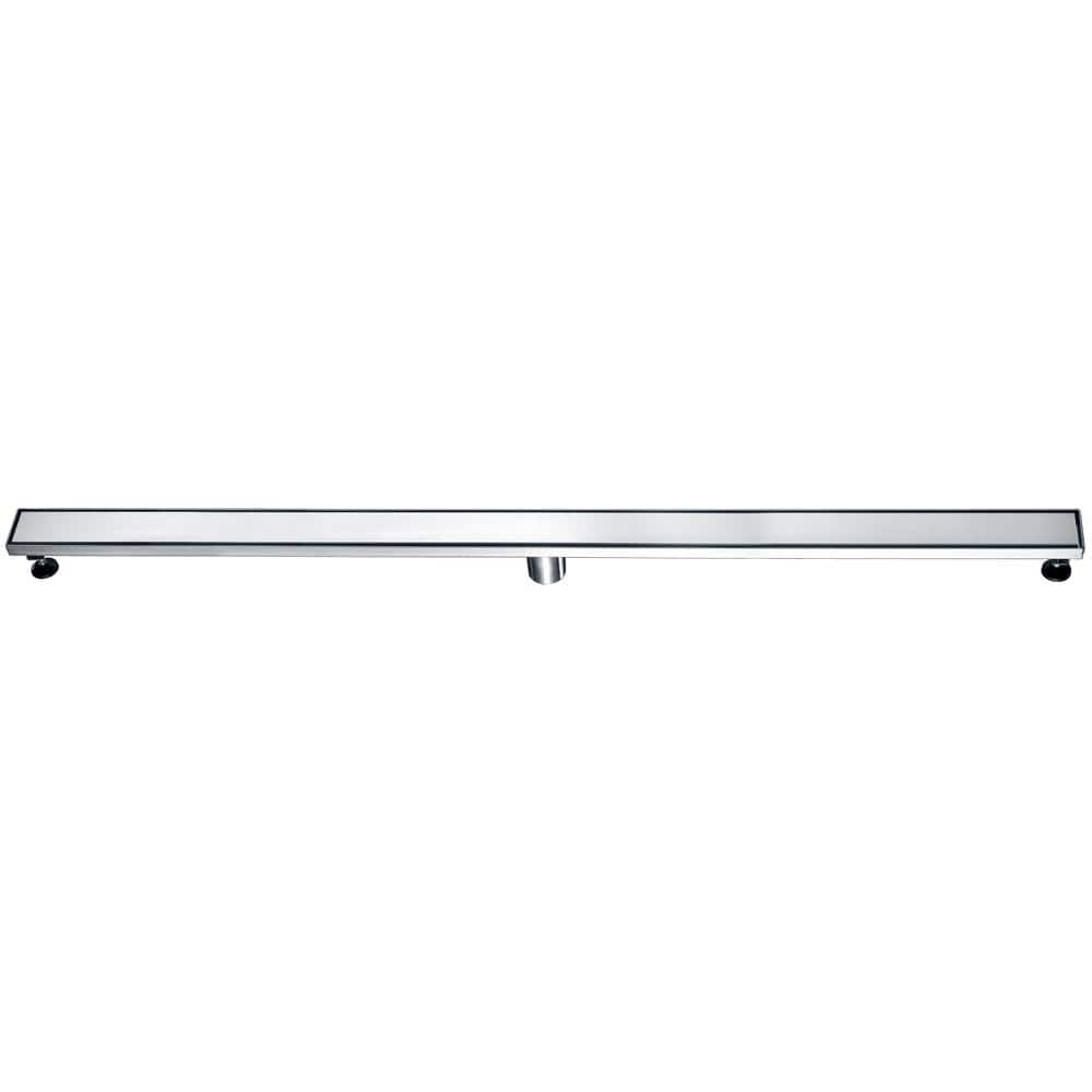 59'' Brushed Stainless Steel Linear Shower Drain with Solid Cover