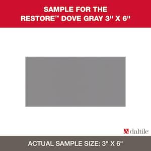 Restore Dove Gray 3 in. x 6 in. Glazed Ceramic Subway Tile Sample