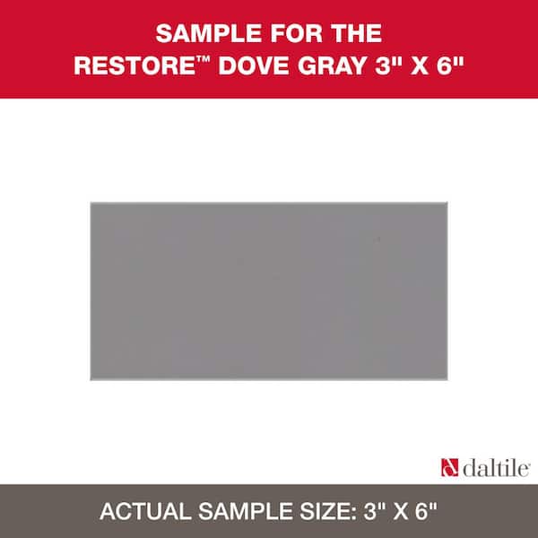 Restore Dove Gray 3 in. x 6 in. Glazed Ceramic Subway Tile Sample