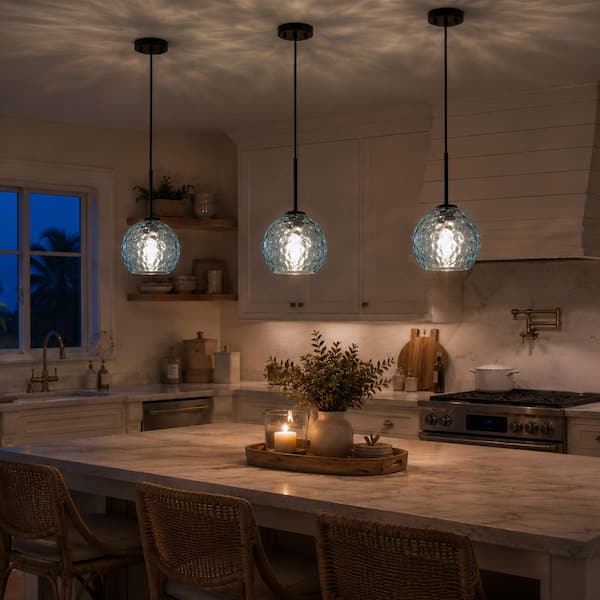 Merbotin RayHome 1-Light Modern Coastal Blue Adjustable Pendant