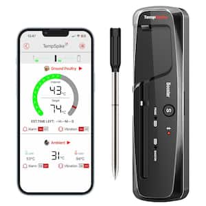 500 ft. Truly Wireless Thermometer TempSpike Lite Black Bluetooth Meat Thermometer for Grilling Smoking and Oven