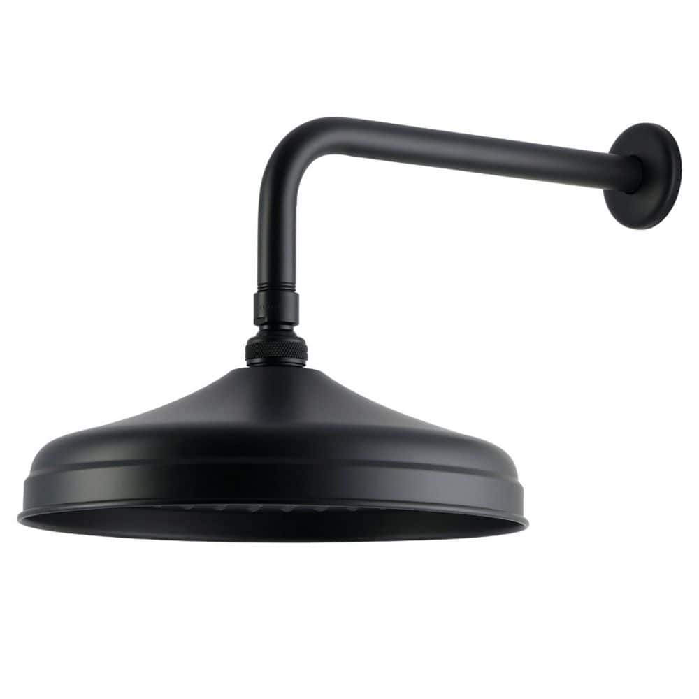 Trimscape 1-Spray 10.25 in. Wall Mount Rain Spray Shower Head with Shower Arm & Flange in Matte Black price history on PriceWatchPro