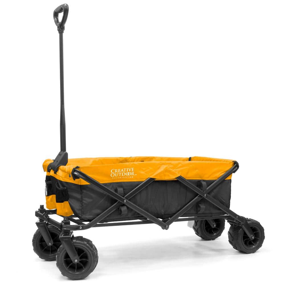 7 cu.ft. Metal Folding Garden Cart in 2-Tone Yellow/Black