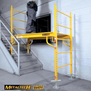 Safeclimb Baker 6.2 ft. L x 6.25 ft. H x 2.5 ft. D Scaffold Platform with Wheels and Leveling Jacks, 1100 lbs. Capacity