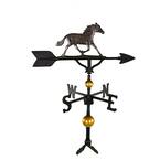 Montague Metal Products 32-Inch Deluxe Weathervane with Gold Horse Ornament 