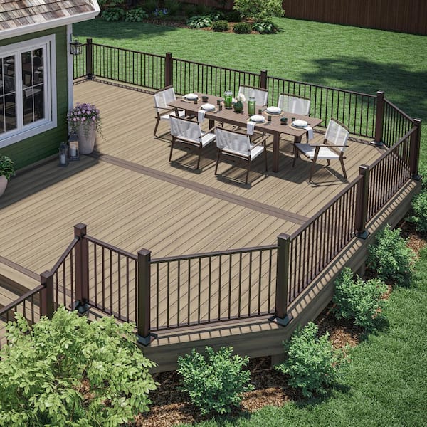 4 in. x 4 in. x 39 in. Weathered Brown Aluminum Horizontal Post Kit