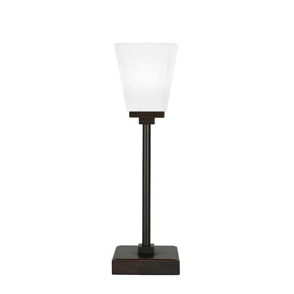 Unbranded Quincy 16 in. Dark Granite Accent Lamp with Clear Bubble Glass Shade