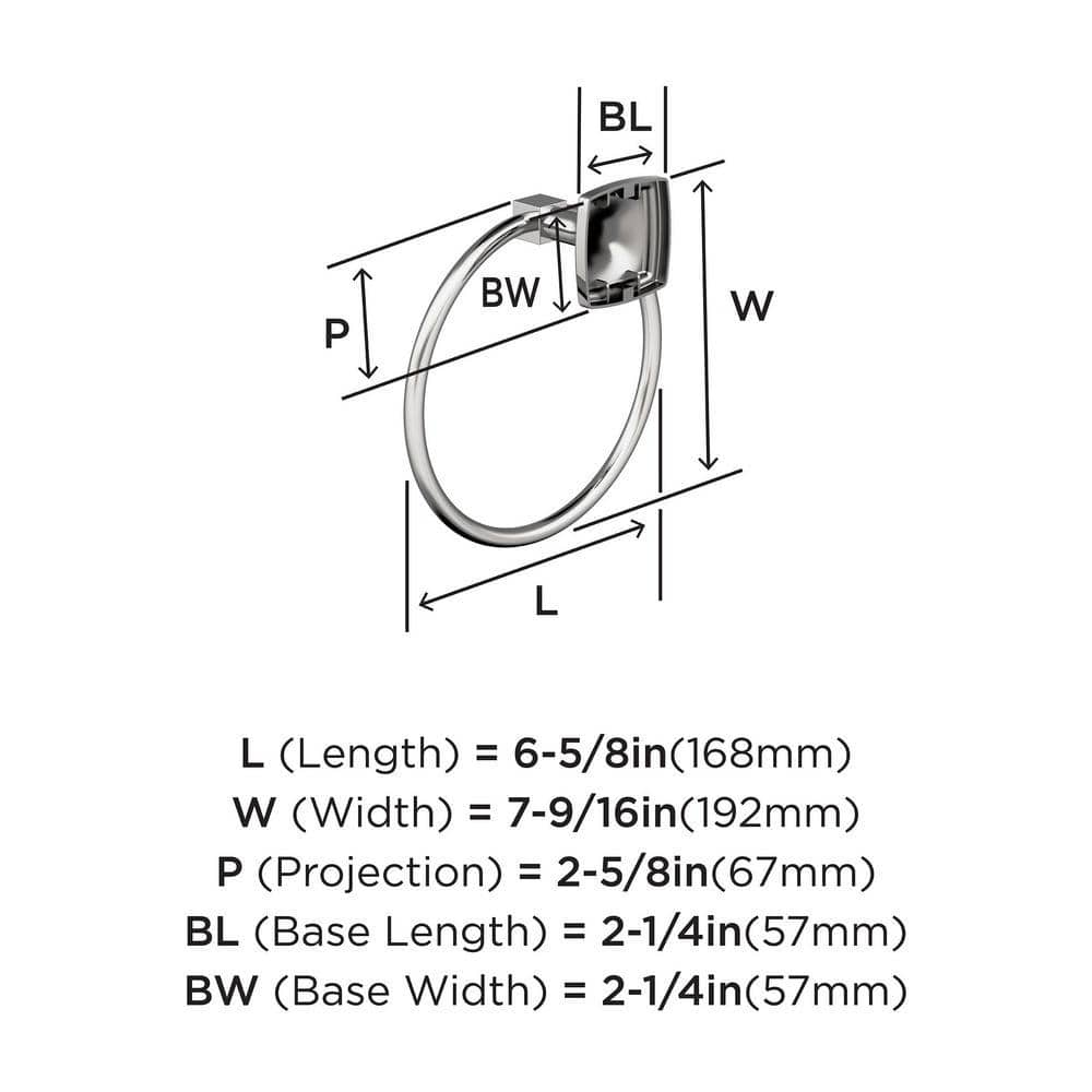 Stature Chrome Wall Mounted Towel Ring
