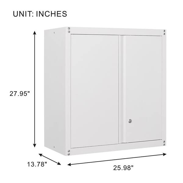 Locking metal clearance wall cabinet