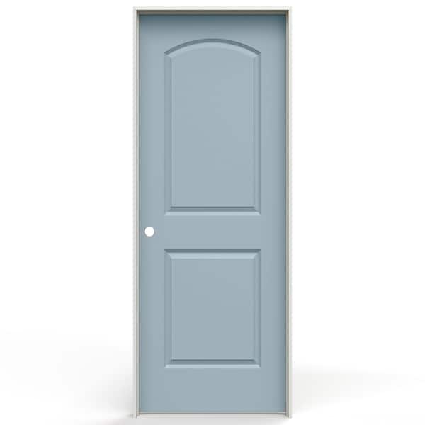 30 in. x 80 in. Caiman 2 Panel Right-Handed Solid Core Salty Tide Molded Composite Single Prehung Interior Door
