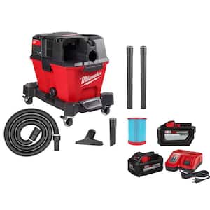 M18 FUEL 6 Gal. Cordless Wet/Dry Shop Vacuum w/M18 High Output 12.0Ah and 8.0Ah Battery Packs, and Rapid Charger