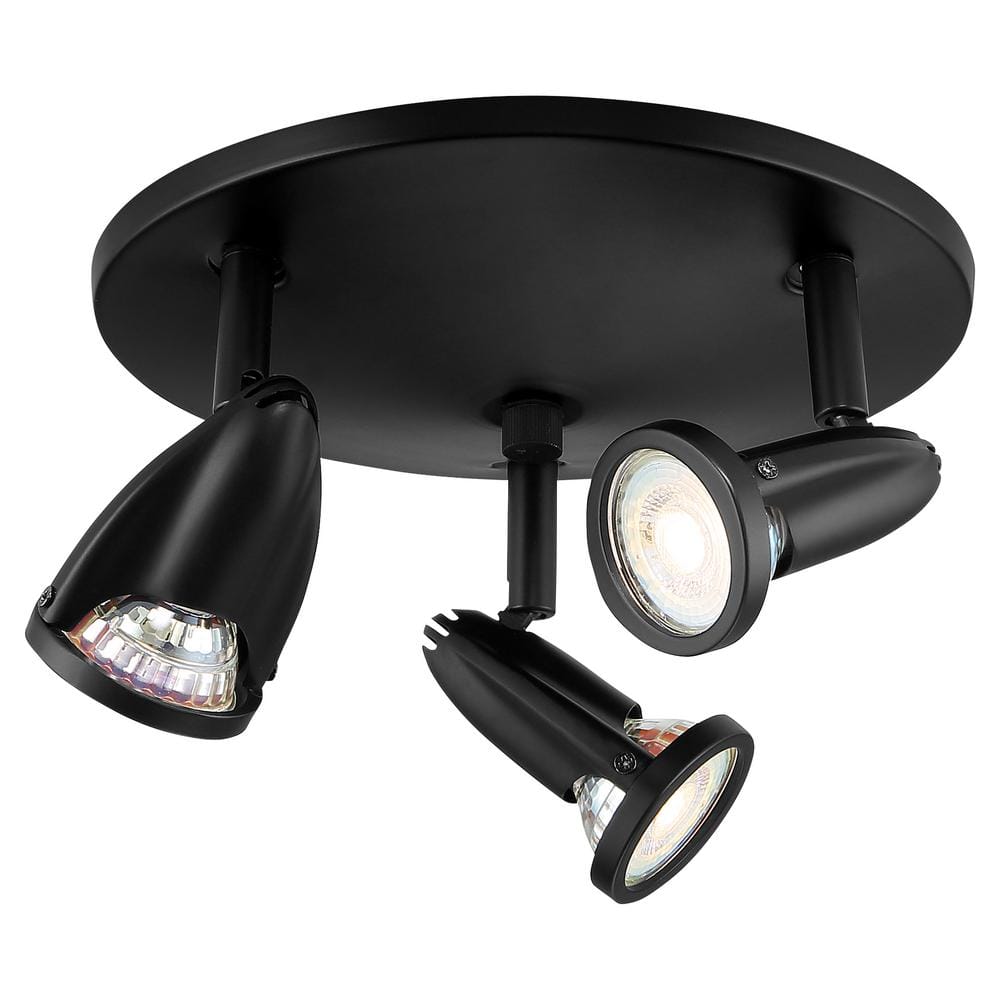 Cobra Black Metal 3-Light Adjustable LED Spotlight Flush Mount