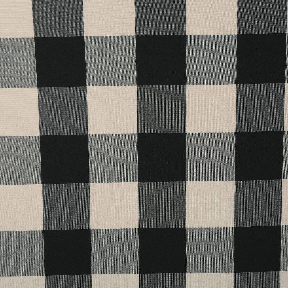Handcrafted Black Plaid Rubberwood Slipper Accent Chair