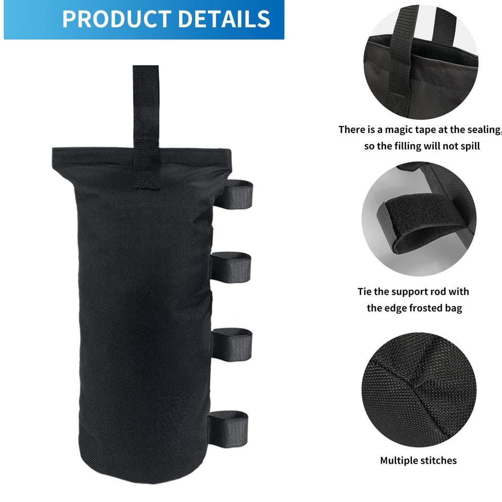 Black Heavy Duty Polyester Canopy Weight Bags Set of 4
