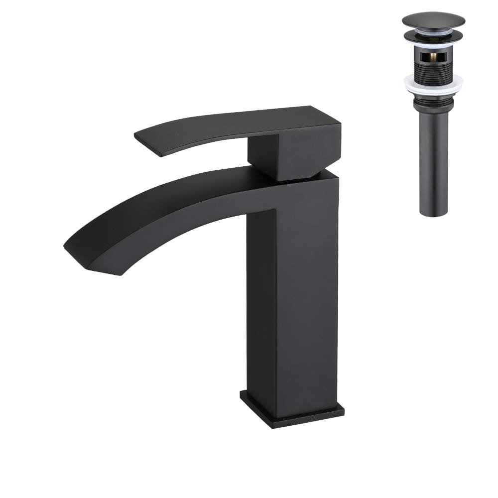 Waterfall Spout Bathroom Sink Single Handle Faucet with Pop-Up Drain (with Overflow) price history on PriceWatchPro