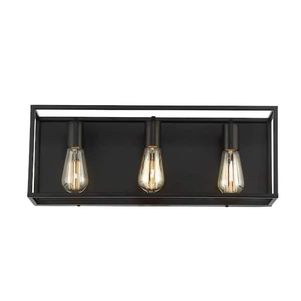 Home Decorators Collection Rollins 22 In 3 Light Black Vanity 35270 Hb - Home Depot Decorators Collection Lighting