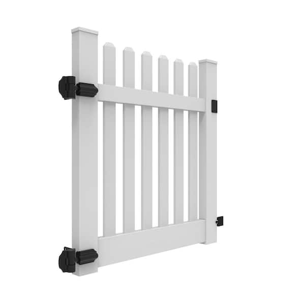 Kettle Straight 4 ft. W x 4 ft. H White Vinyl Un-Assembled Fence Gate