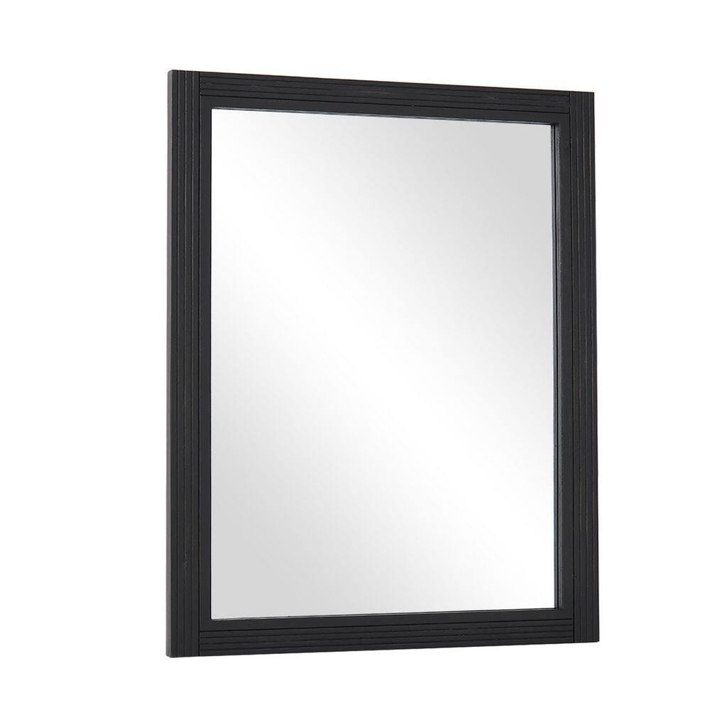 Black 24 in. W x 36 in. H Rectangle Wood Framed Wall Mirror Vanity Mirror price history on PriceWatchPro