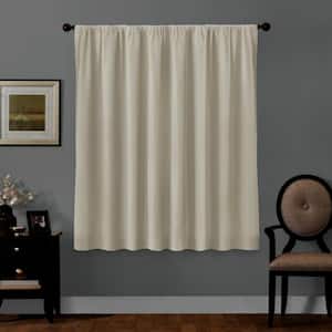 Linen Geometric Thermal Blackout Curtain - 50 in. W x 63 in. L