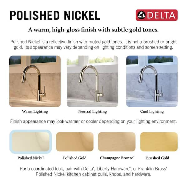 Delta Renaldi Double Handle Bridge Kitchen Faucet in Lumicoat