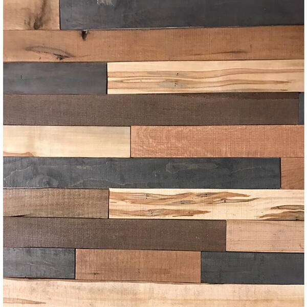 Unbranded Shiplap Plank 0.5 in. H x 3.5 in. W x 1 ft. - 3 ft. L Mixed Wood Wall Planks (20 sq. ft. / case)