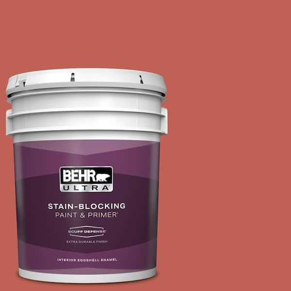 BEHR ULTRA 5 gal. #190D-6 Red Jalapeno Extra Durable Eggshell Enamel Interior Paint & Primer