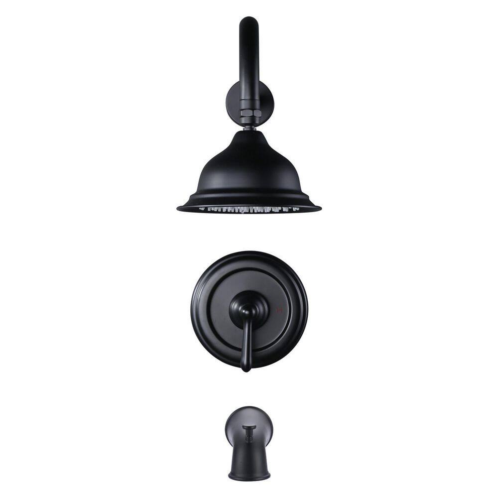 Single-Handle 1-Spray Tub and Shower Faucet 1.8 GPM with Stops in. Matte Black with Valve Included price history on PriceWatchPro