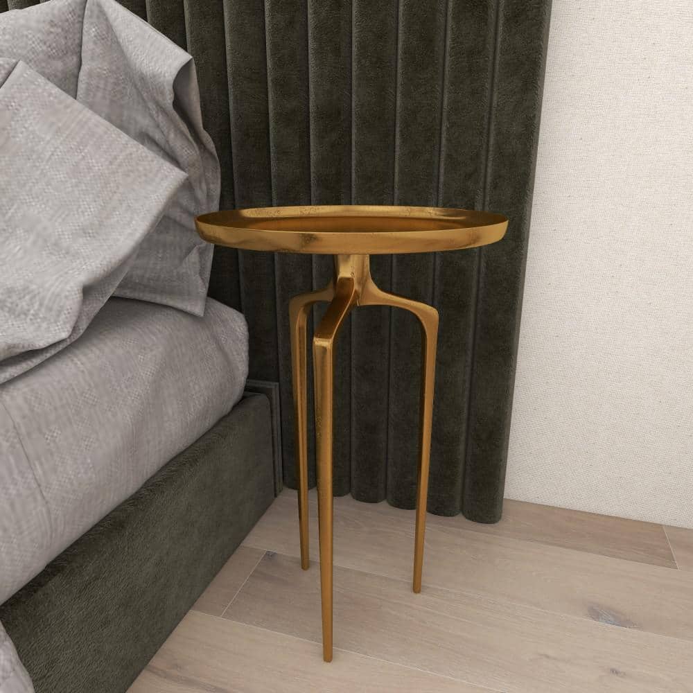 Chelsea Grove Sleek Gold Aluminum Round End Table