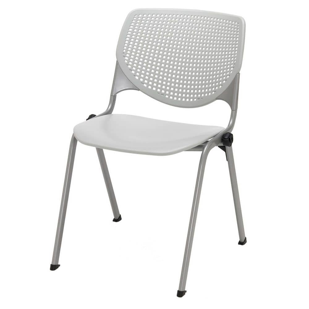 KOOL Series Light Grey Stackable Metal Office Chair