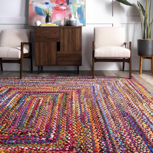 nuLOOM Tammara Colorful Braided Multi 7 ft. x 9 ft. Oval Rug MGNM04A-709O -  The Home Depot