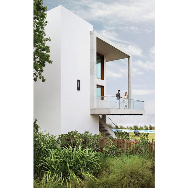 Atlantis 1-Light Satin Black LED Outdoor Wall Lantern Sconce