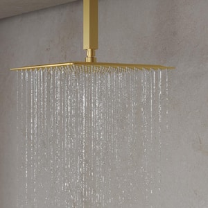 IntelliFlow Quadruple Handle 7-Spray Tub and Shower Faucet 2.5 GPM in Brushed Gold Valve Included