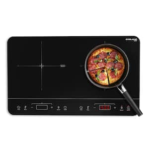 24 in. 2 Elements Portable Countertop Electric Induction Cooktop Smooth Surface in Black